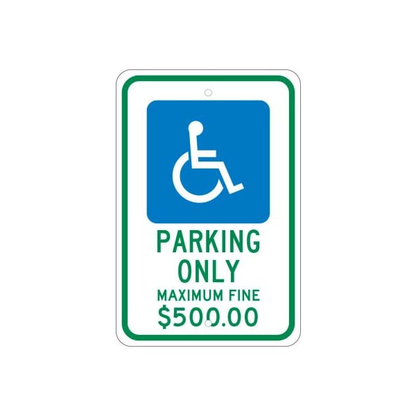 NMC Traffic Sign, Reserved Parking Ohio, 18in X 12in, White
